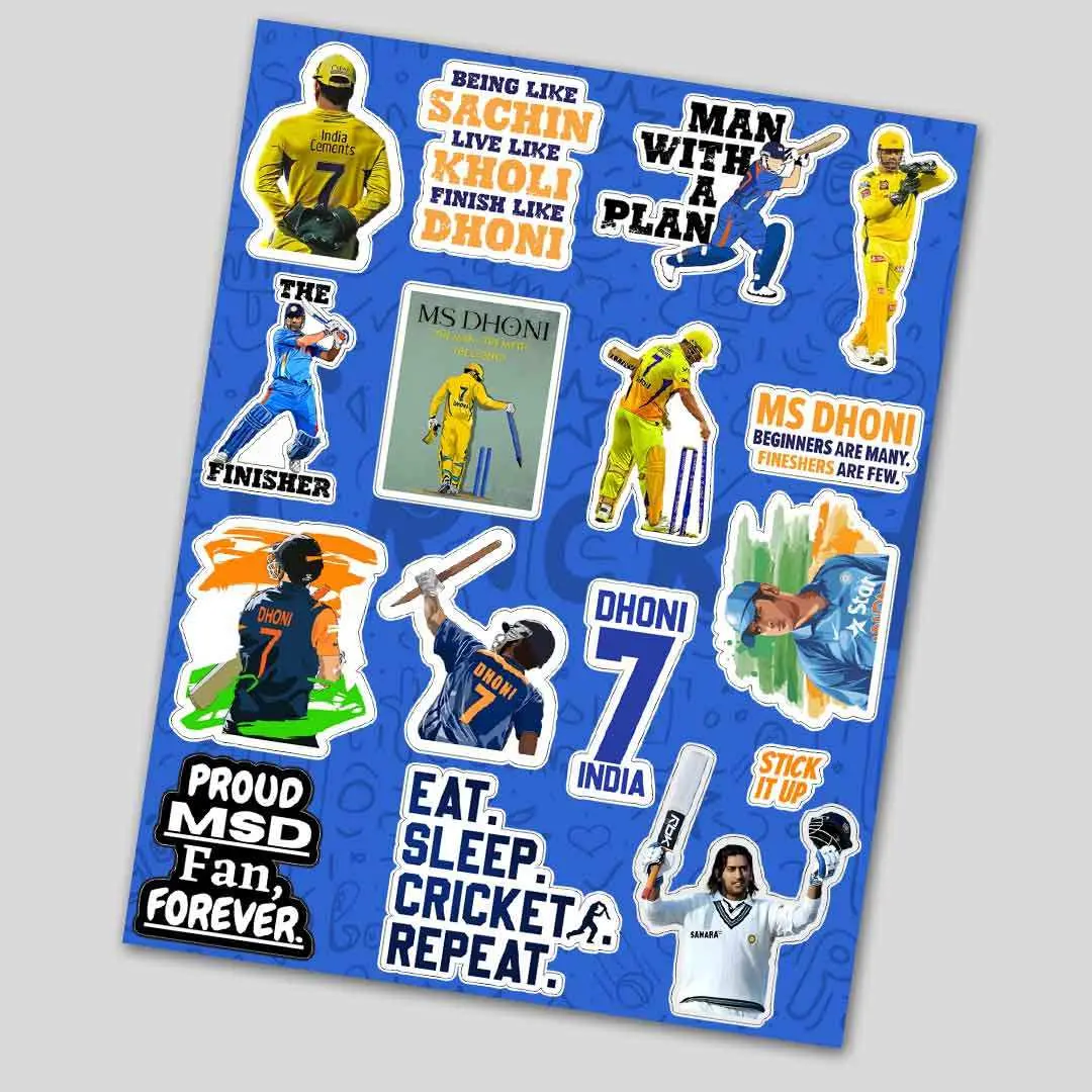 M.S.Dhoni Mini Sticker Sheet 1