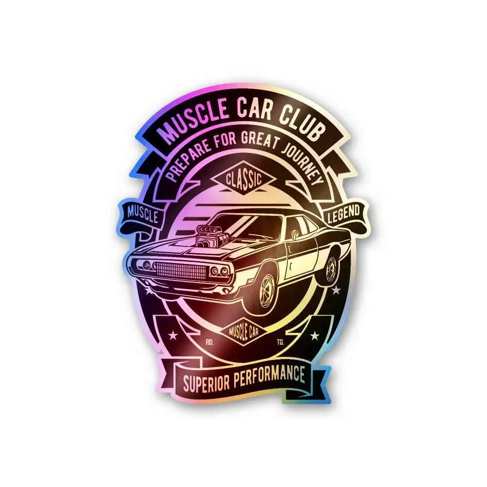 Muscle Car Club Holographic Stickers 1