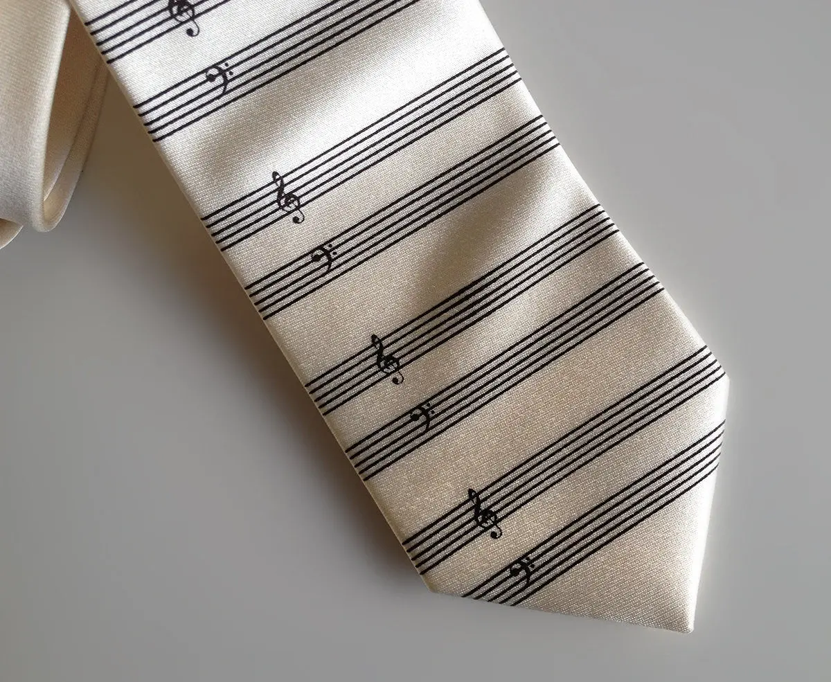 Music Manuscript Paper Necktie. Sheet Music Tie. 2