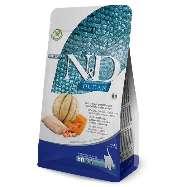 Farmina Cat N&D Ocean Kitten Merluzzo, Gamberetto, Zucca E Melone 1