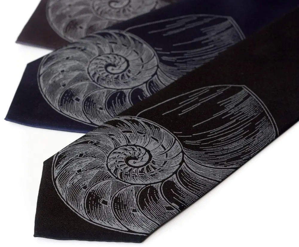 Nautilus Shell Silk Necktie 2