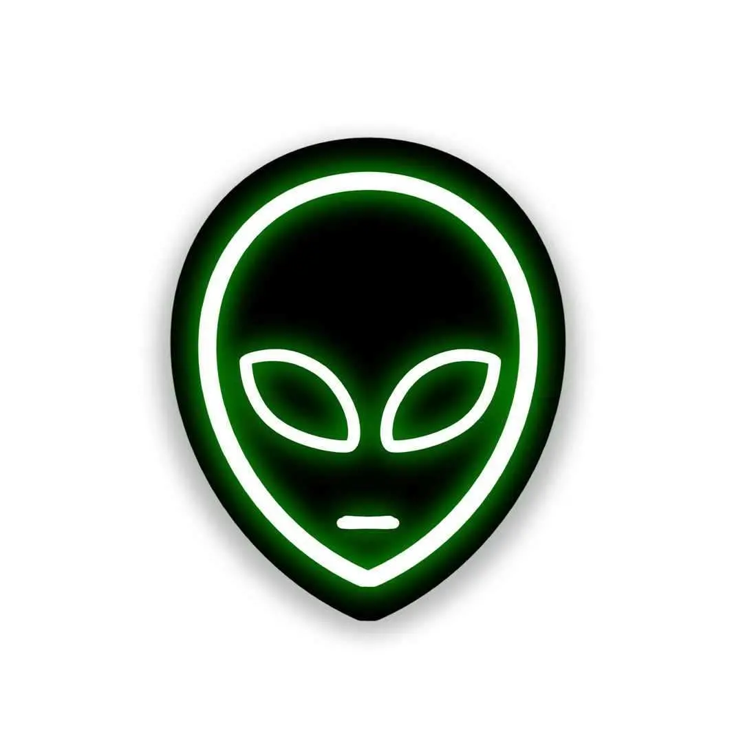 Neon Alien Sticker 1