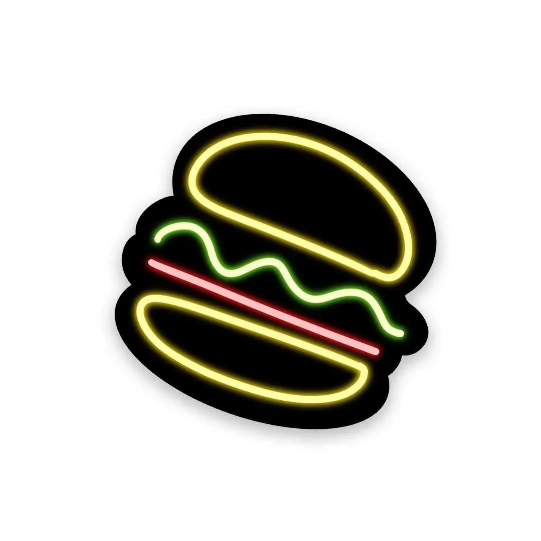 Neon Burger Sticker 1