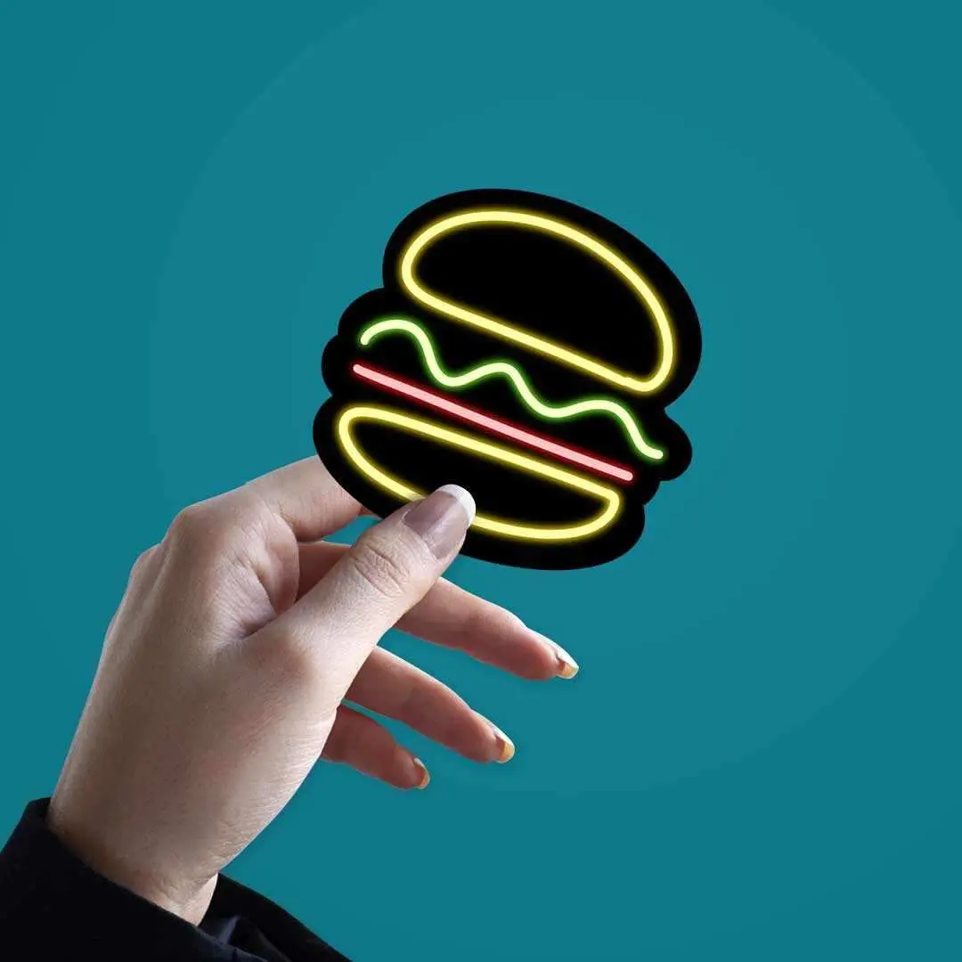 Neon Burger Sticker 2