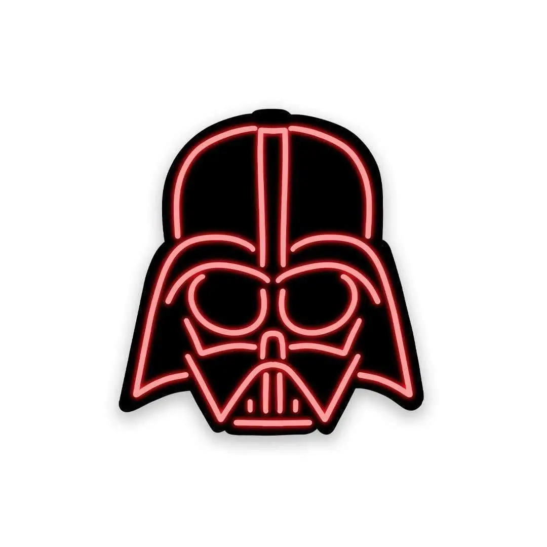 Neon Darth Vader Sticker 1