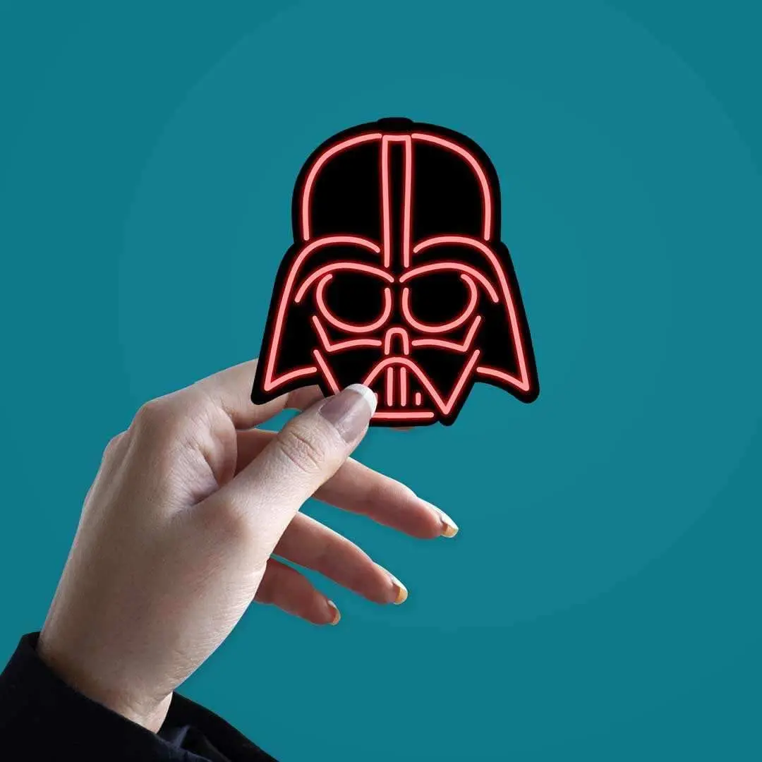 Neon Darth Vader Sticker 2