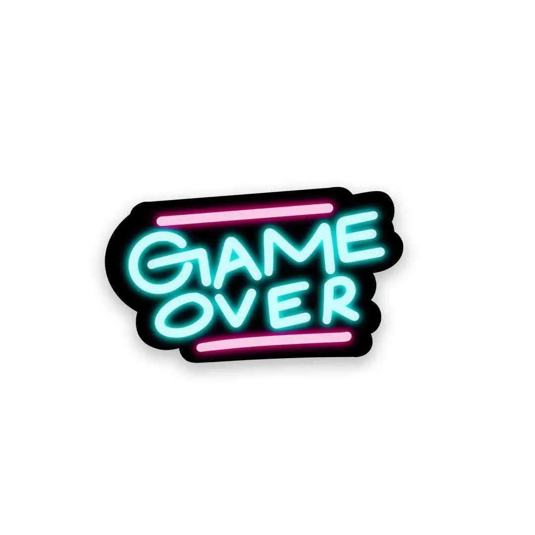 Neon Game Over Sticker 1
