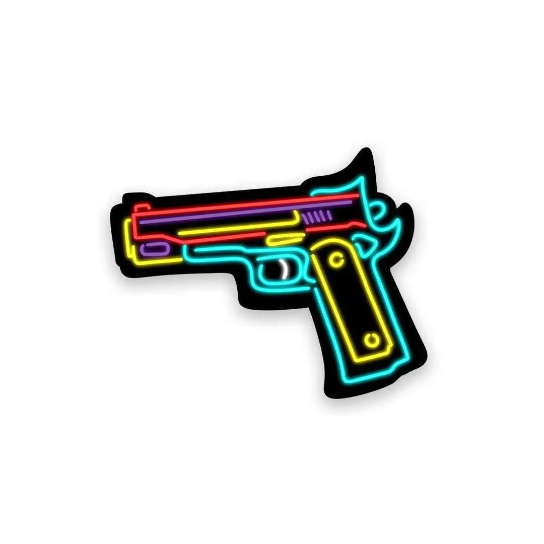Neon Gun Sticker 1