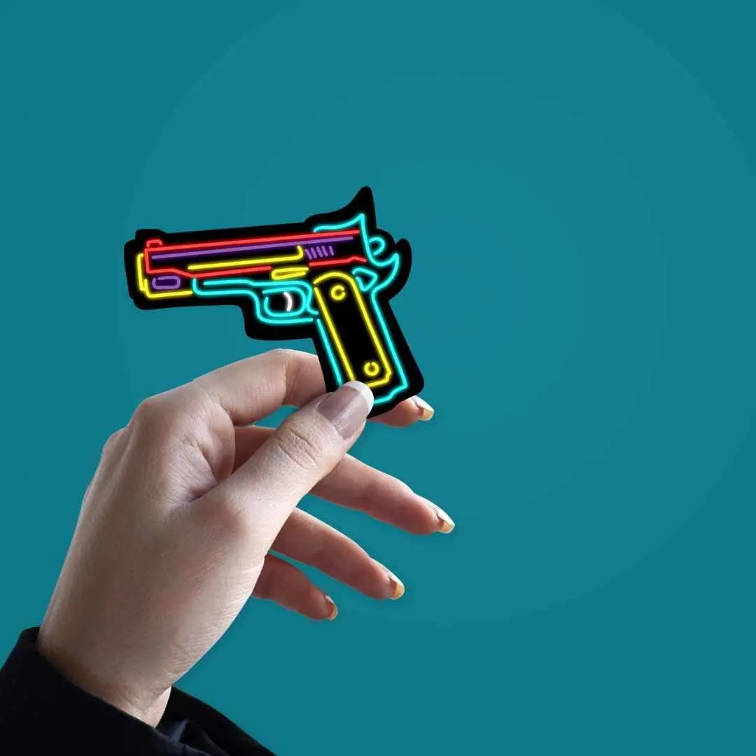Neon Gun Sticker 2