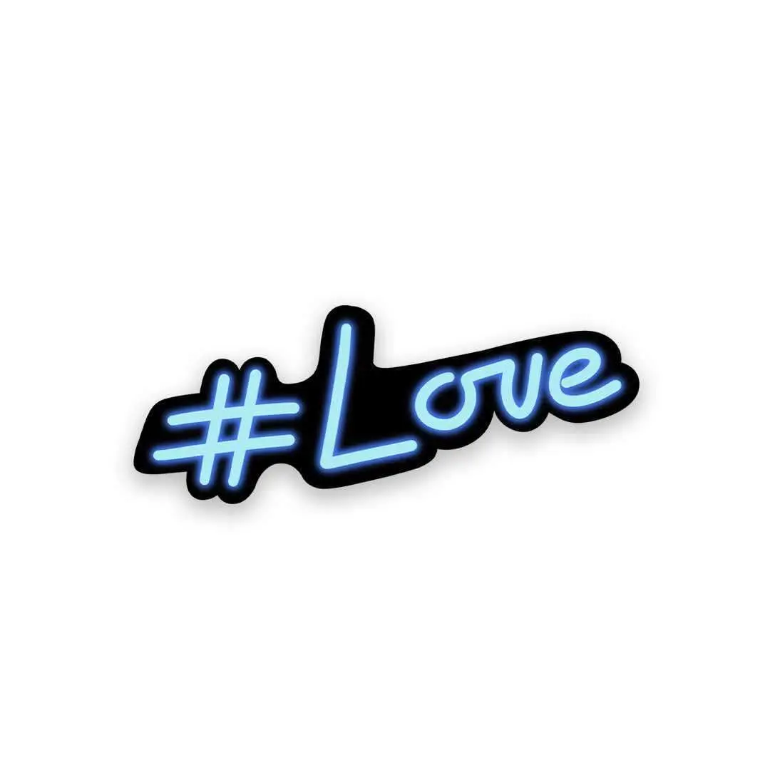 Neon Hashtag Love Sticker 1