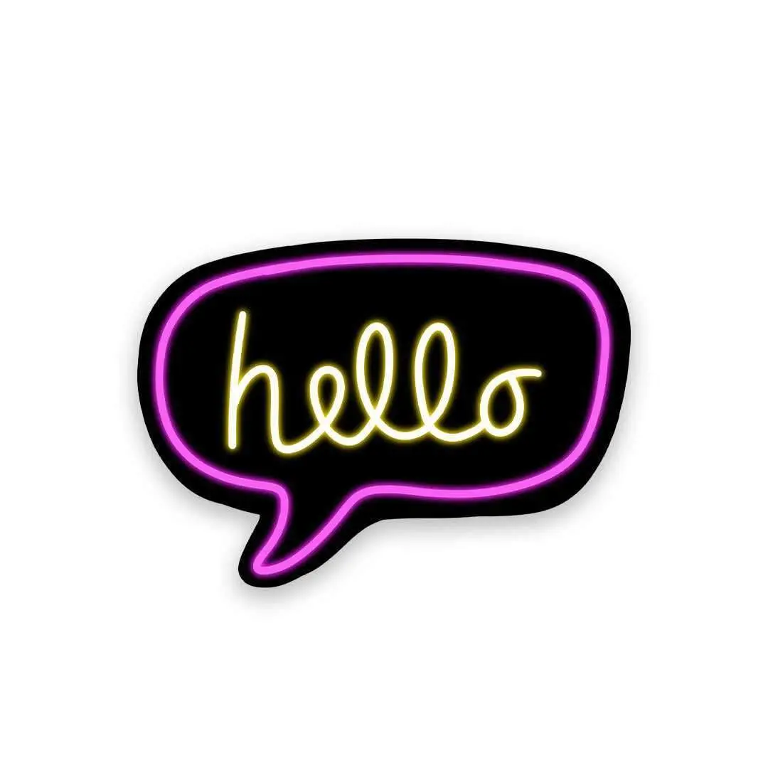 Neon Hello Sticker 1