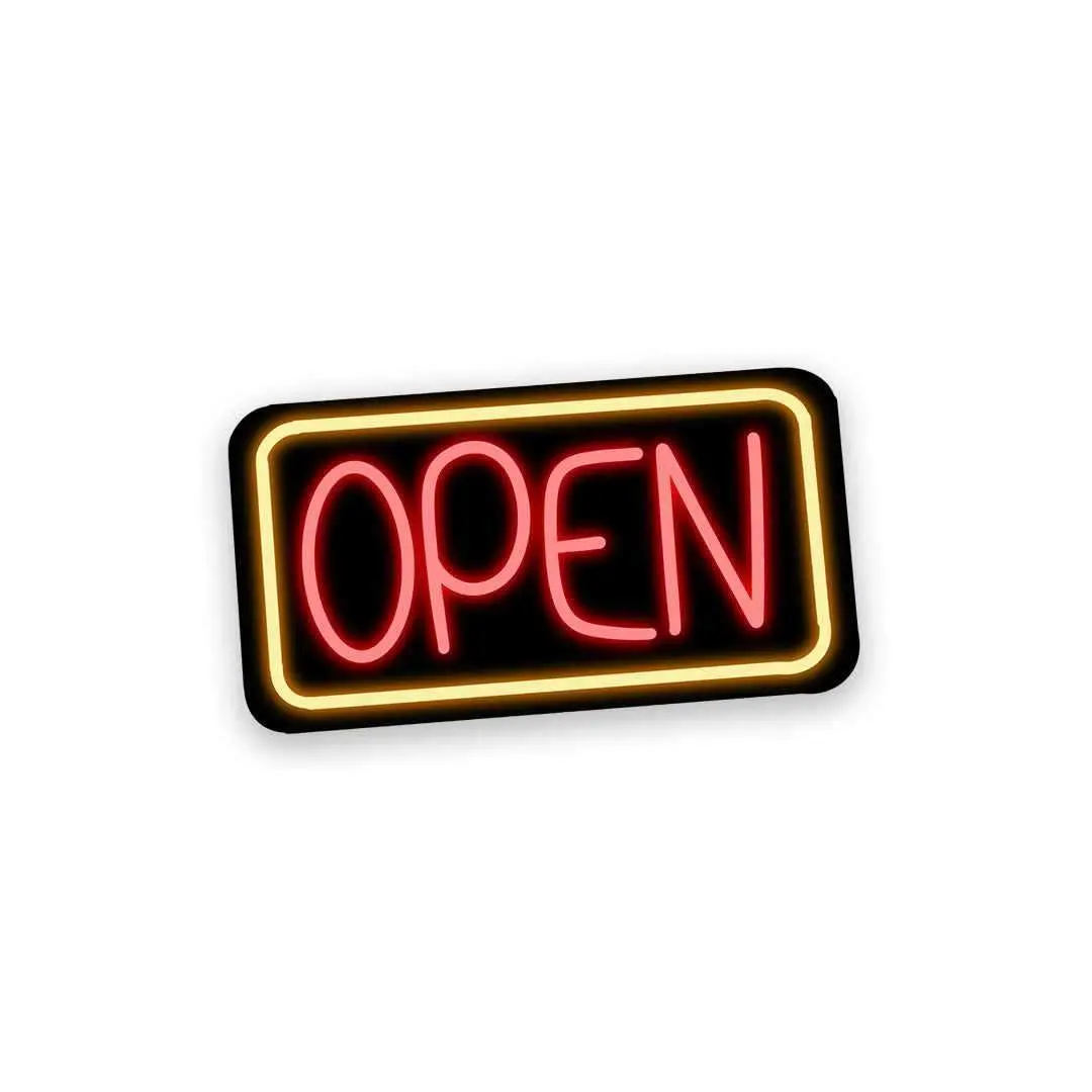 Neon Open Sticker 1