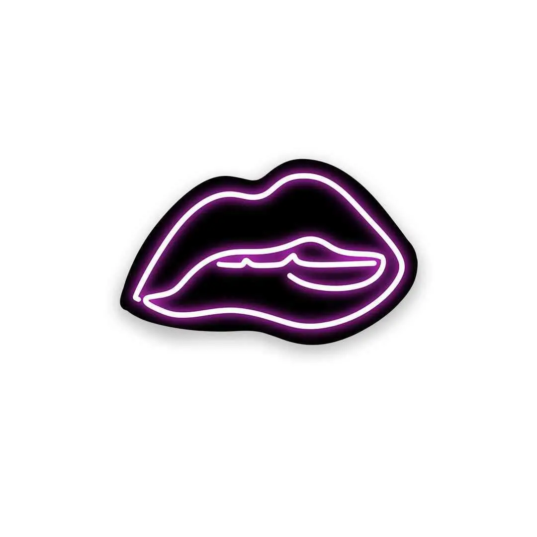 Neon Pink Kiss Sticker 1