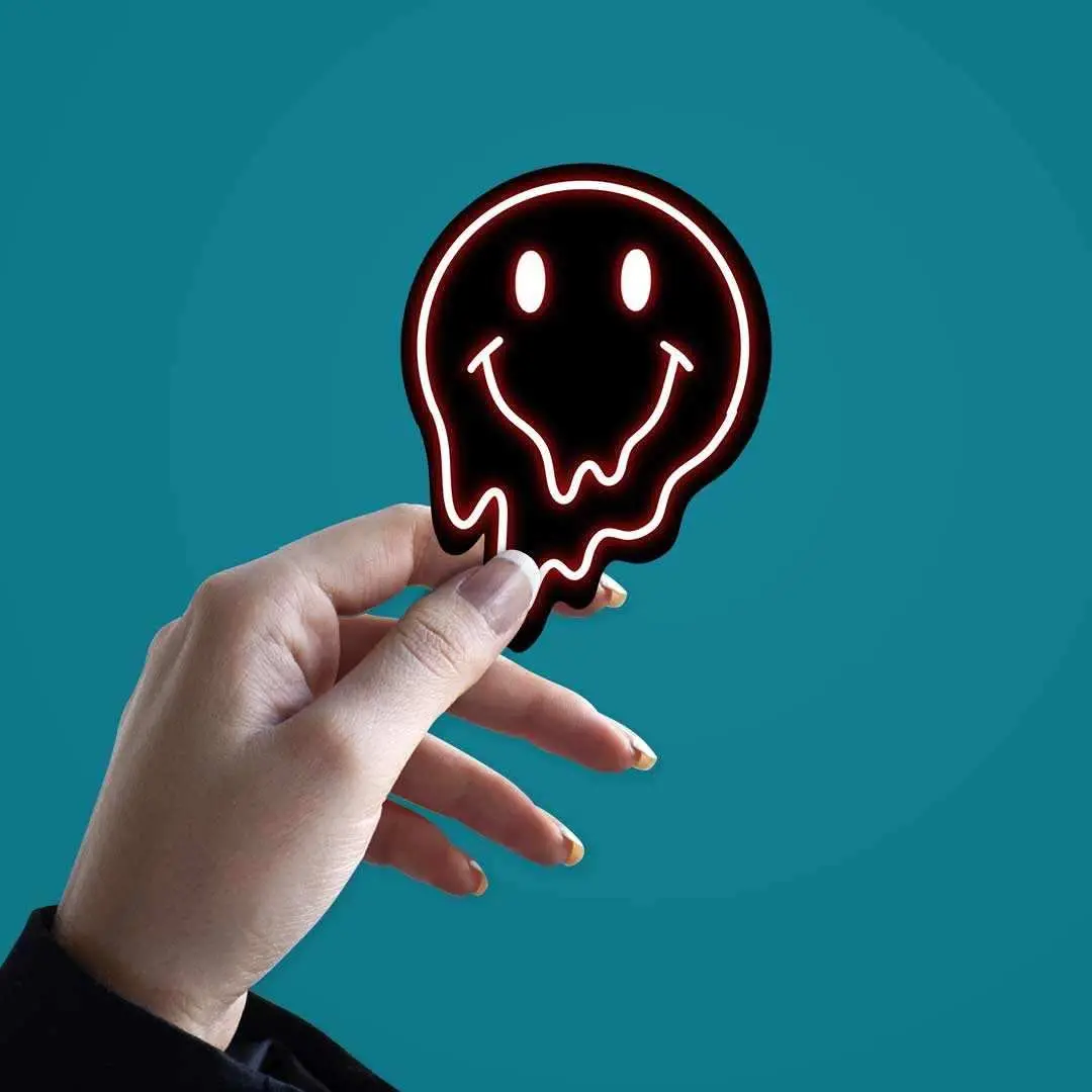 Neon Smiley Sticker 2