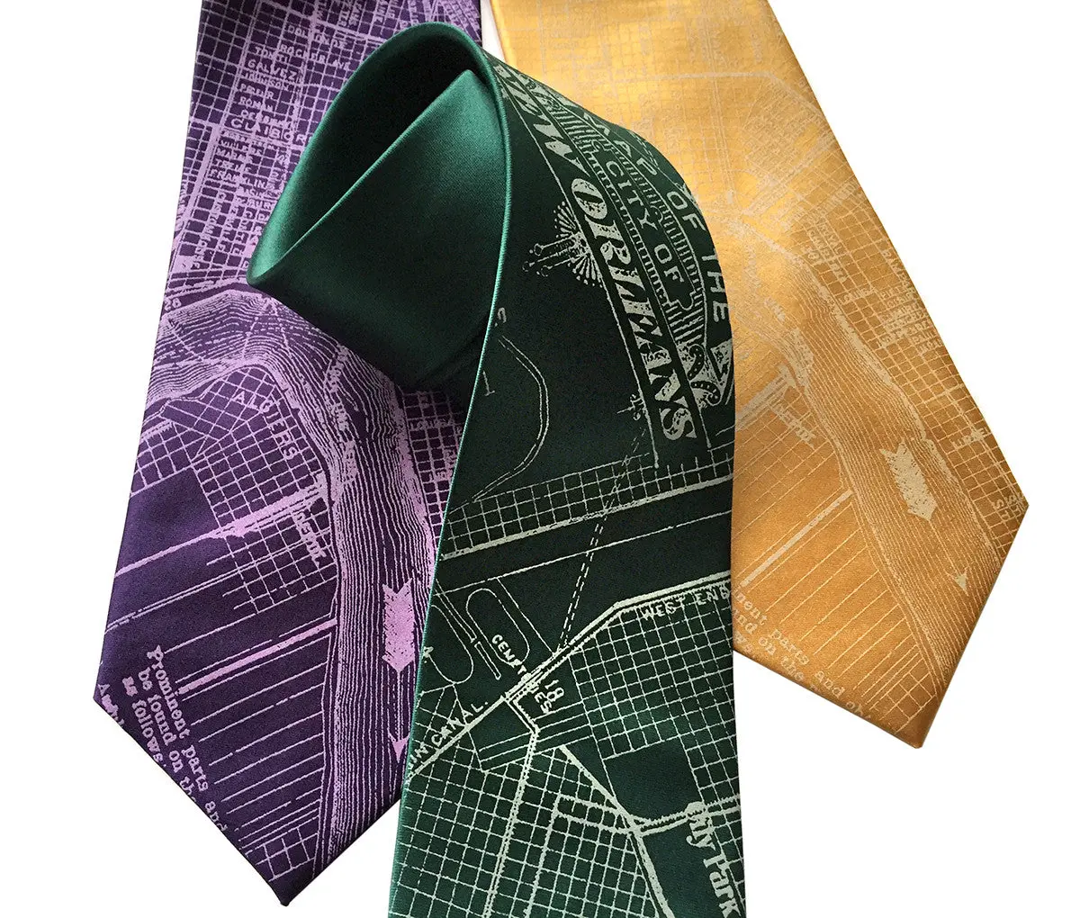 New Orleans Map Necktie 1