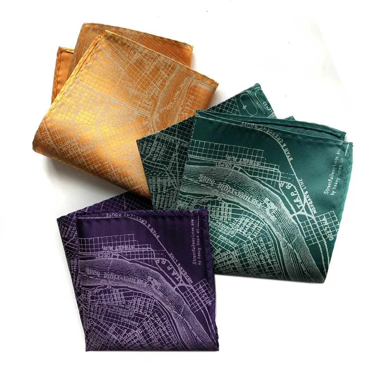 New Orleans Map Pocket Square 1
