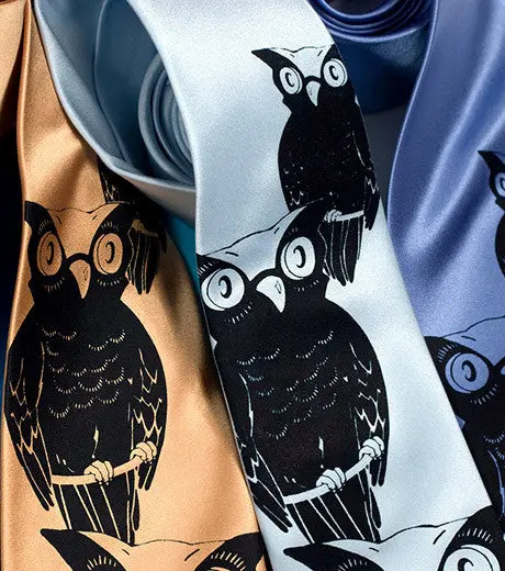 Night Owl Silk Necktie 1