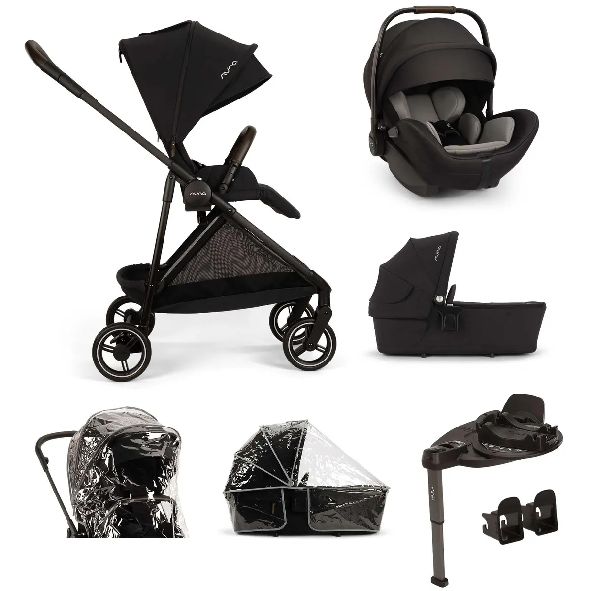 Nuna Ixxa Next + Arra Flex + Base Curv Bundle - Caviar 1