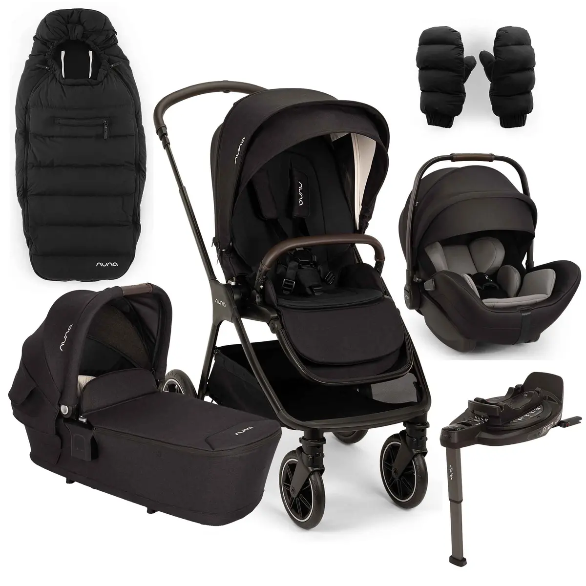 Nuna Triv Lx + Arra Flex + Base Curv Bundle - Caviar 1
