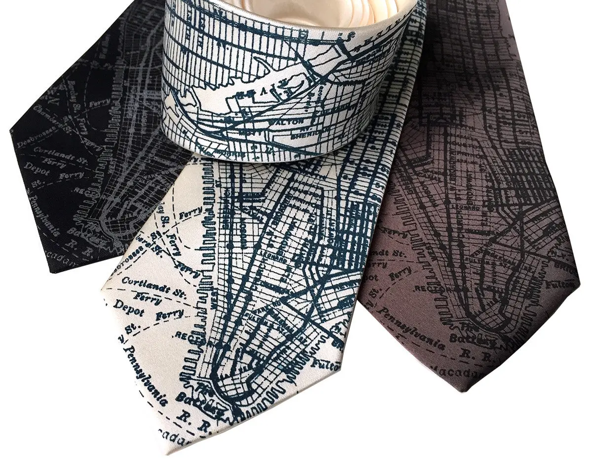 New York City Map Necktie 1