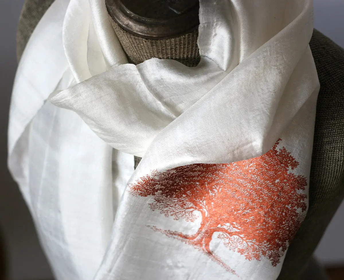 Oak Tree Silk Scarf 1