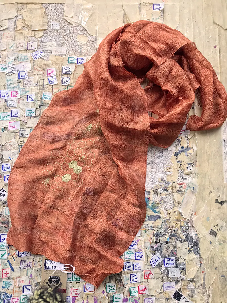 Honey Bee Silk Scarf. "Oh Honey!" 1