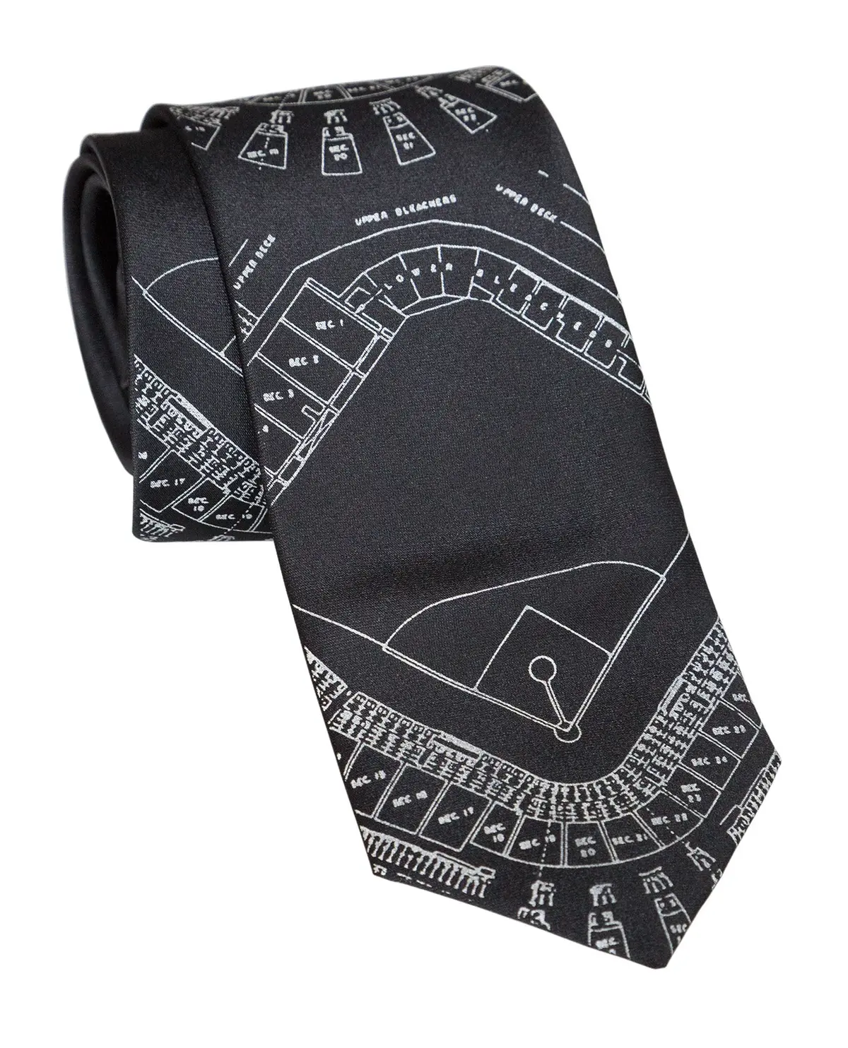 Old Tiger Stadium Blueprint Necktie, Historic Detroit Tie 5