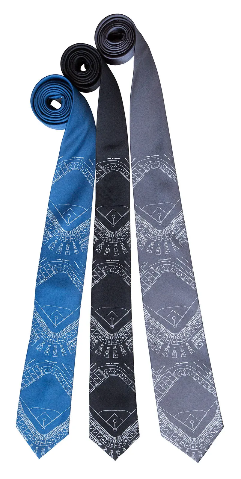 Old Tiger Stadium Blueprint Necktie, Historic Detroit Tie 4