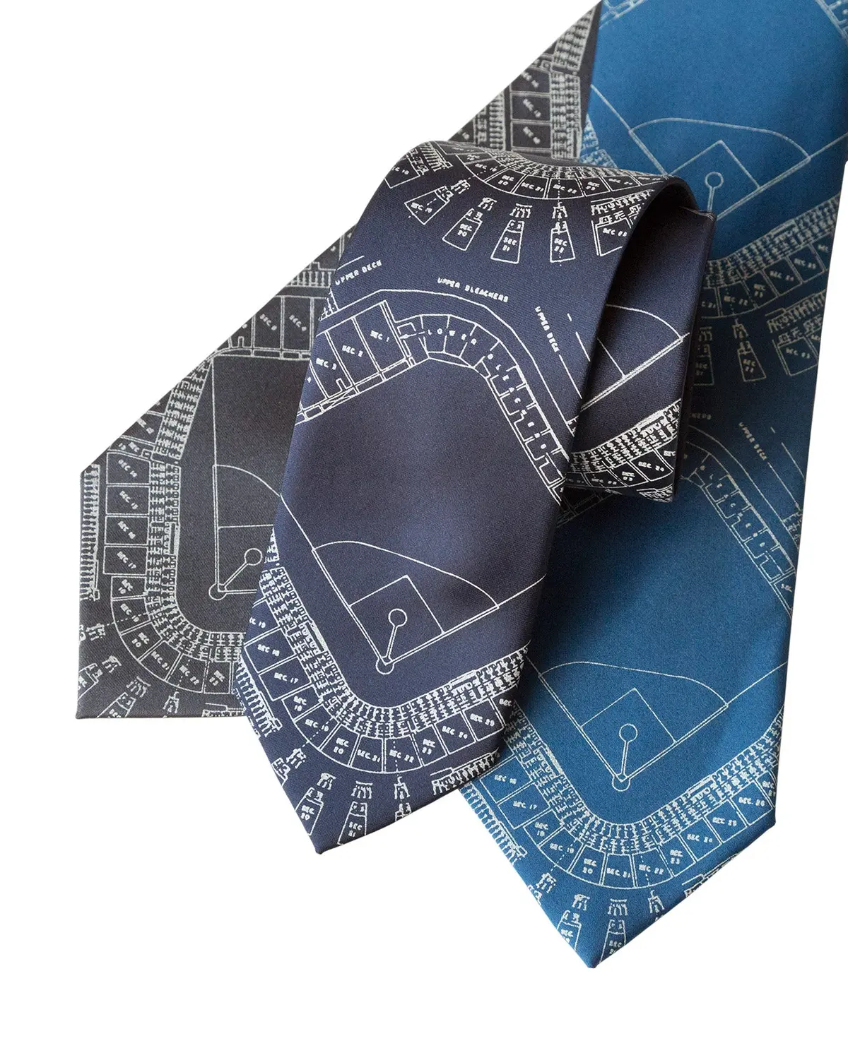 Old Tiger Stadium Blueprint Necktie, Historic Detroit Tie 6