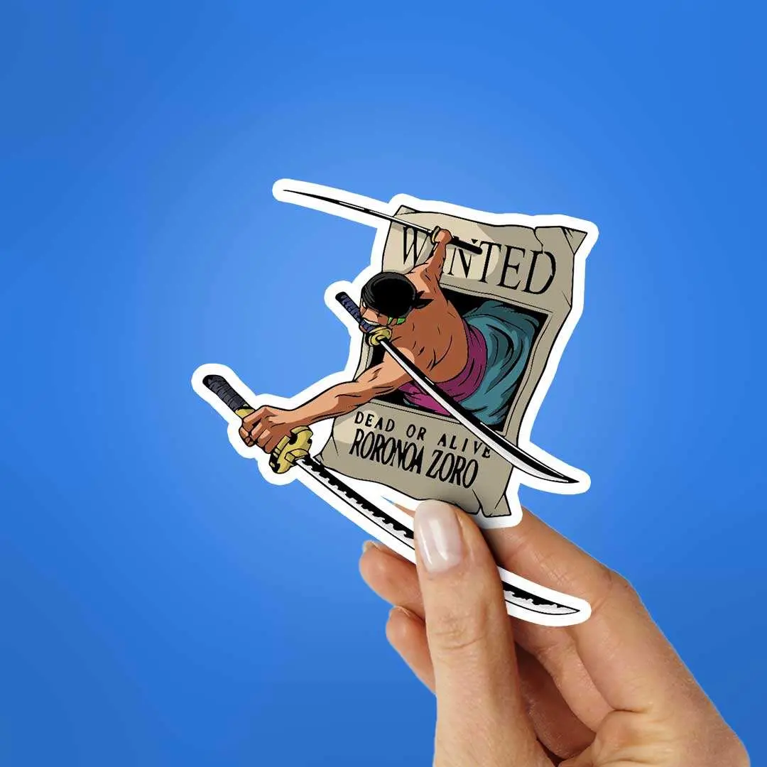 Pirate Zoro Wanted Poster Sticker 2