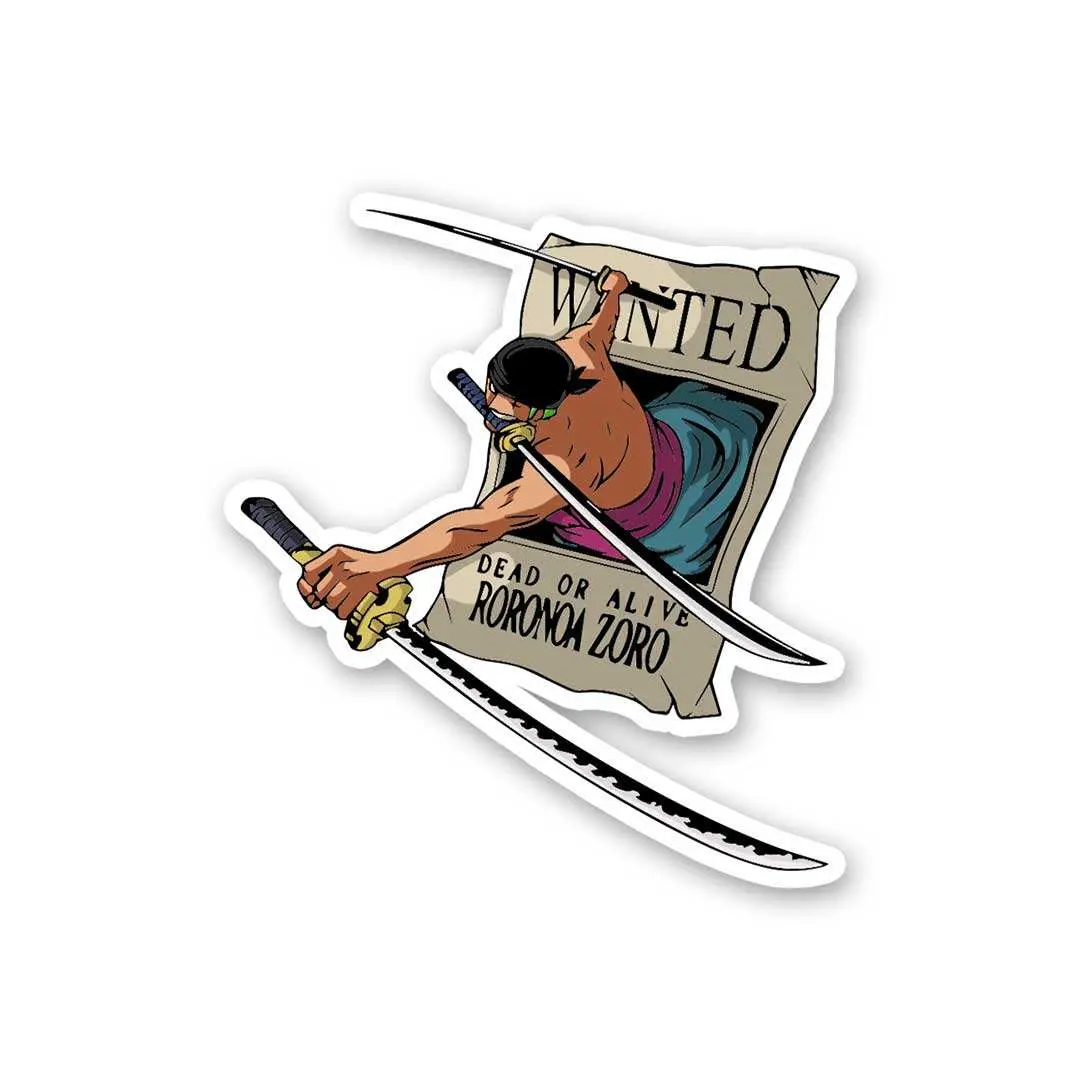 Pirate Zoro Wanted Poster Sticker 1