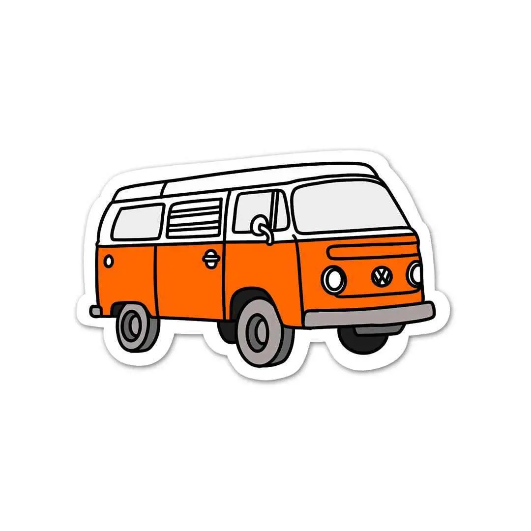 Orange Mini Bus Sticker 1