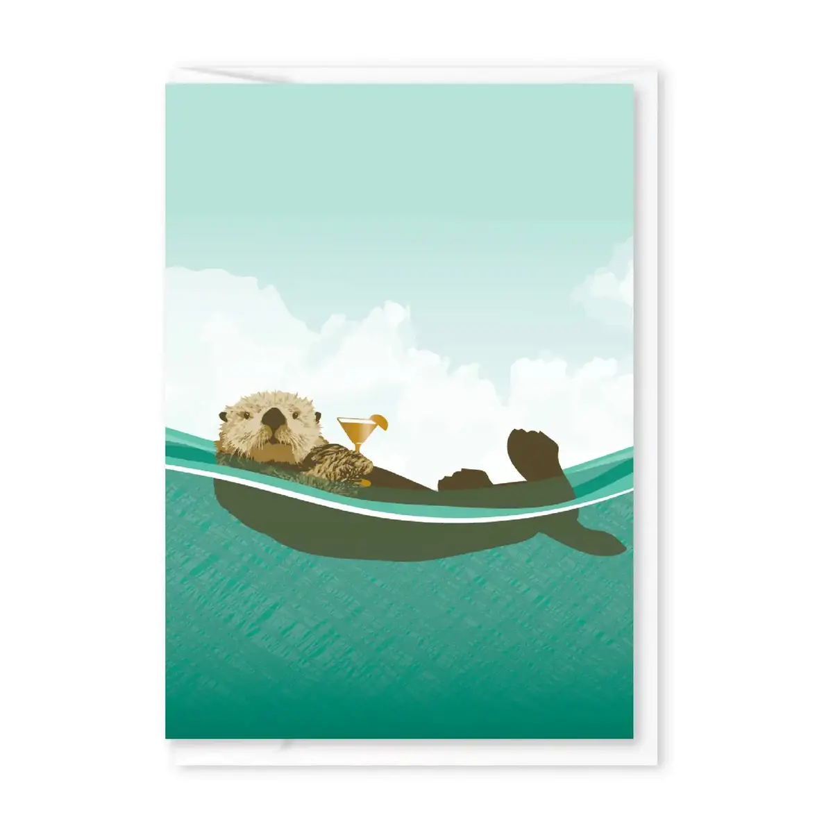 Otter With Cocktail Enclosure Card 1