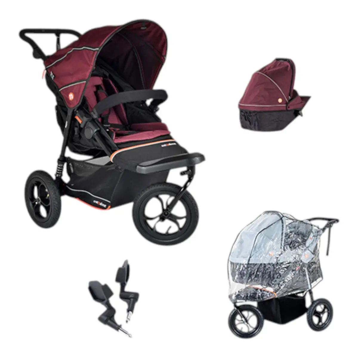 Out N About Nipper V6 Newborn Bundle - Brambleberry Red 1