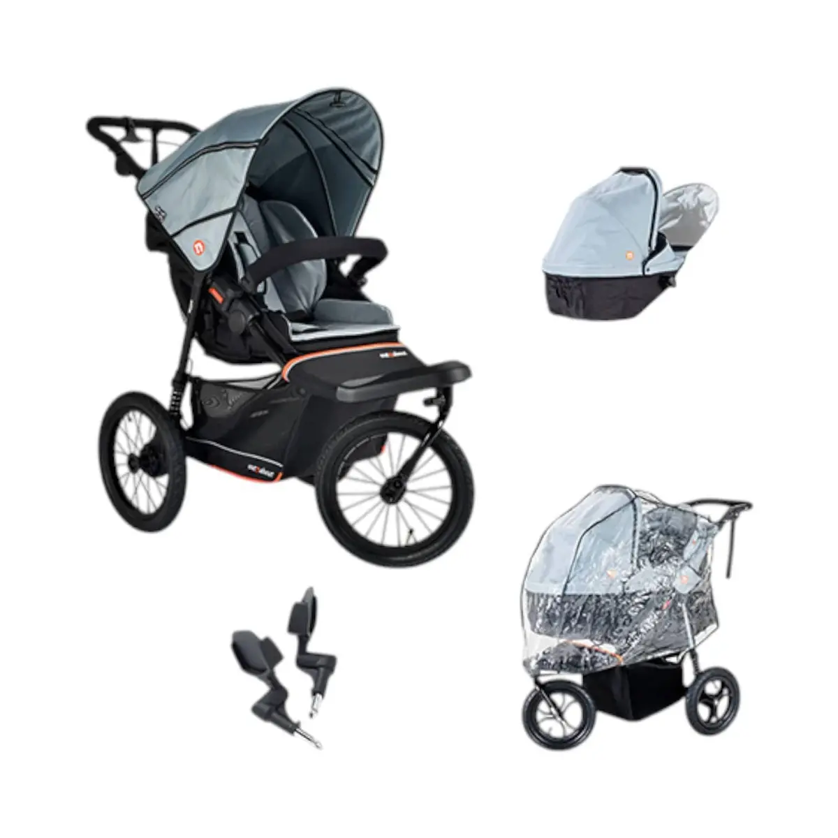 Out N About Nipper V6 Plus Newborn Bundle - Rocksalt Grey 1