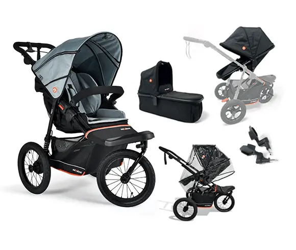 Out N About Nipper V6 Plus Switch Newborn Bundle - Rock Salt Grey 1