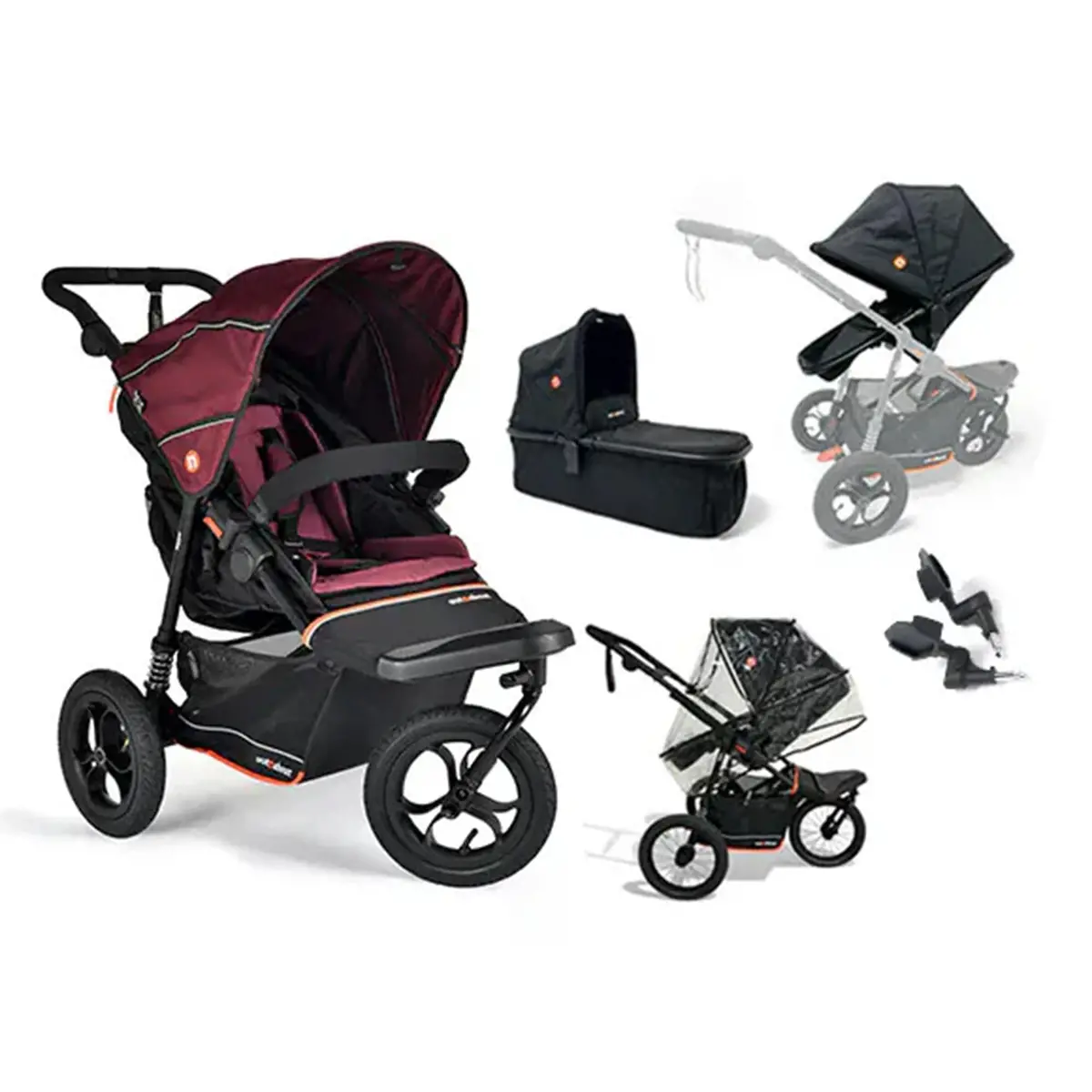 Out N About Nipper V6 Switch Newborn Bundle - Brambleberry Red 1