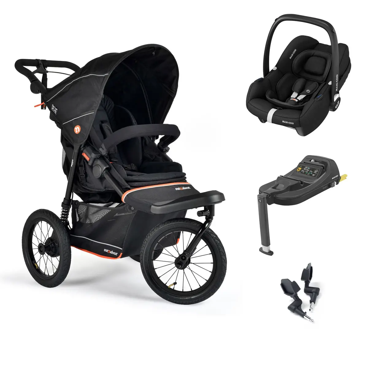 Out N About Nipper V6 Plus Travel System - Summit Black 1