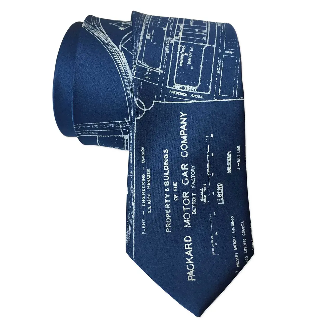 Detroit Map Necktie, Packard Plant Engineering Blueprint Tie 3