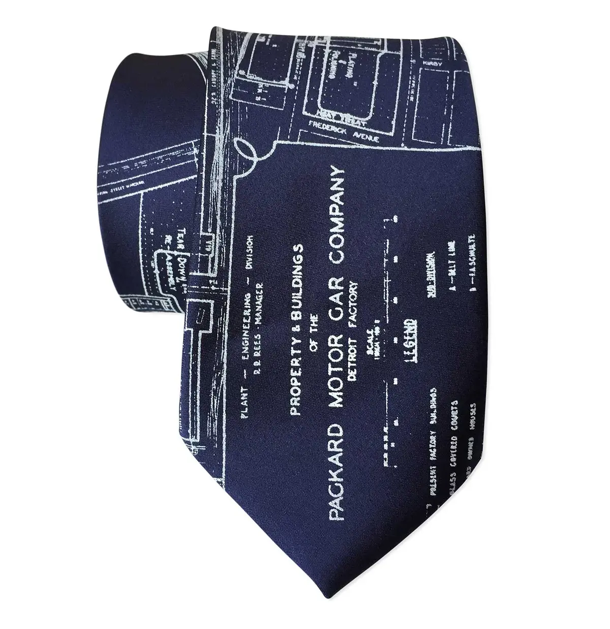 Detroit Map Necktie, Packard Plant Engineering Blueprint Tie 7