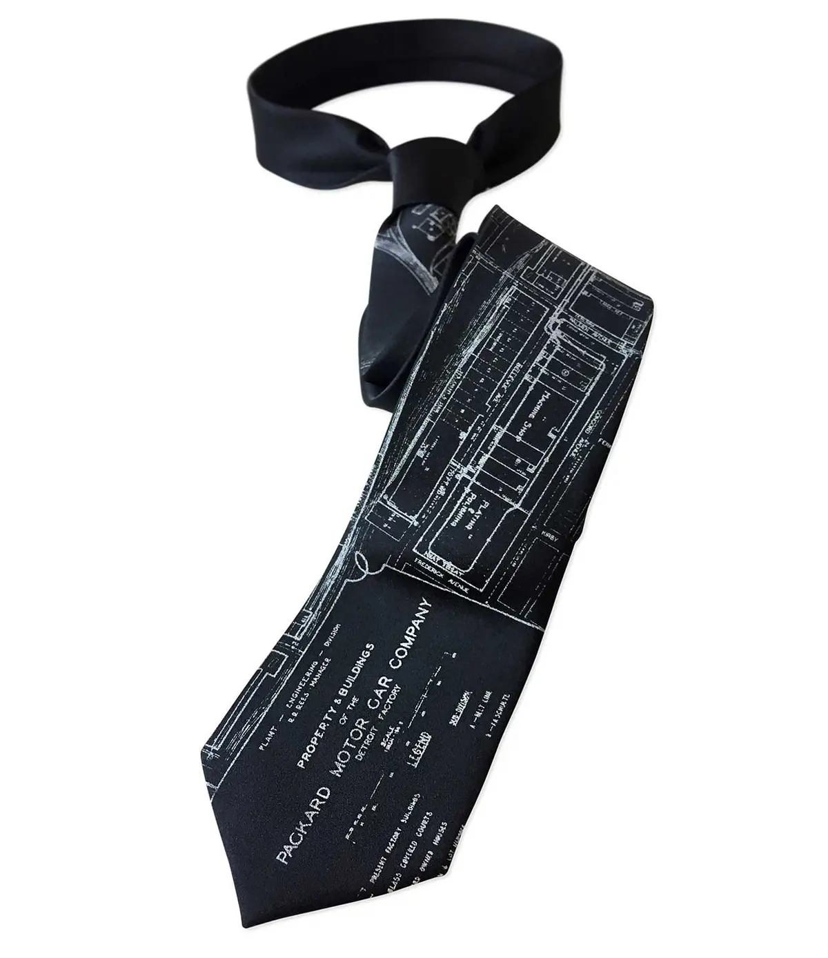 Detroit Map Necktie, Packard Plant Engineering Blueprint Tie 11