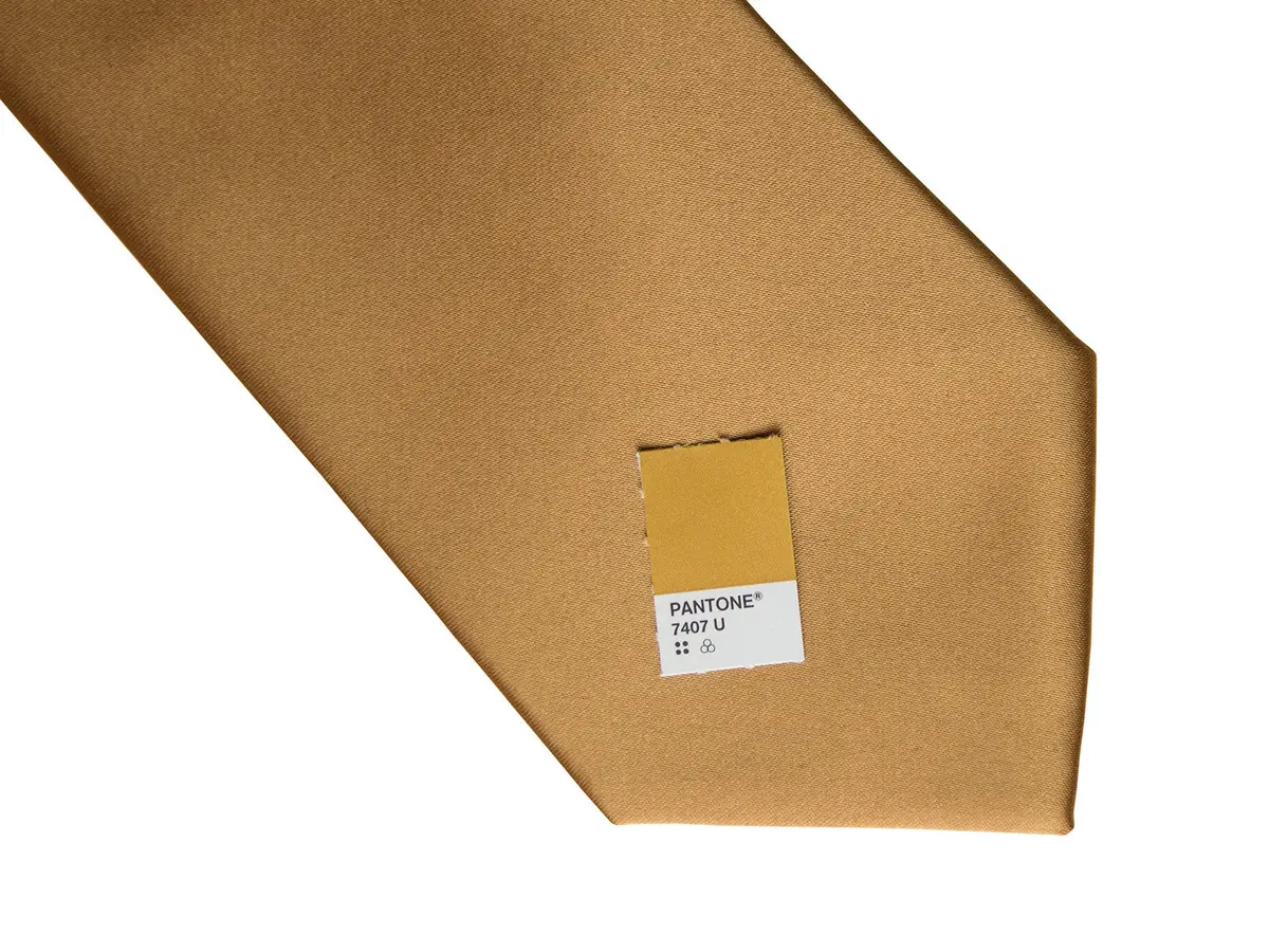 Pale Copper Necktie. Light Brown Solid Color Satin Finish Tie, No Print 2