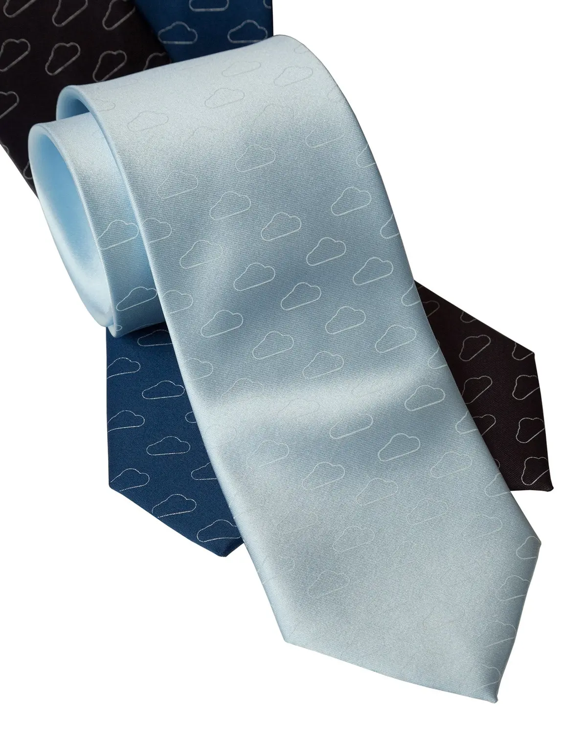 Cloud Print Necktie, Partly Cloudy Print Tie 13