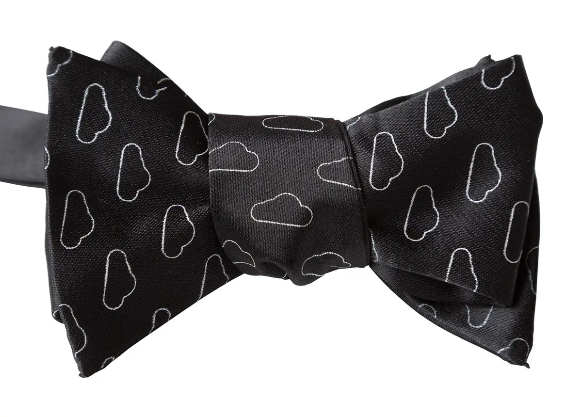 Partly Cloudy Bow Tie, Cloud Pattern Tie 3