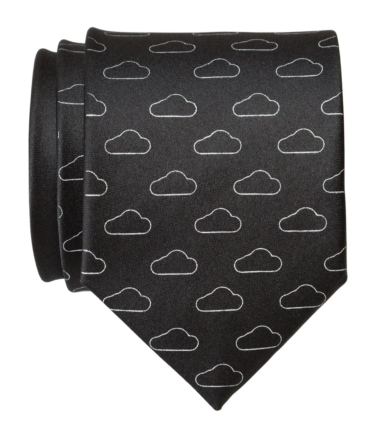 Cloud Print Necktie, Partly Cloudy Print Tie 6