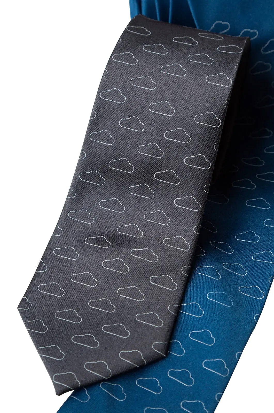 Cloud Print Necktie, Partly Cloudy Print Tie 9