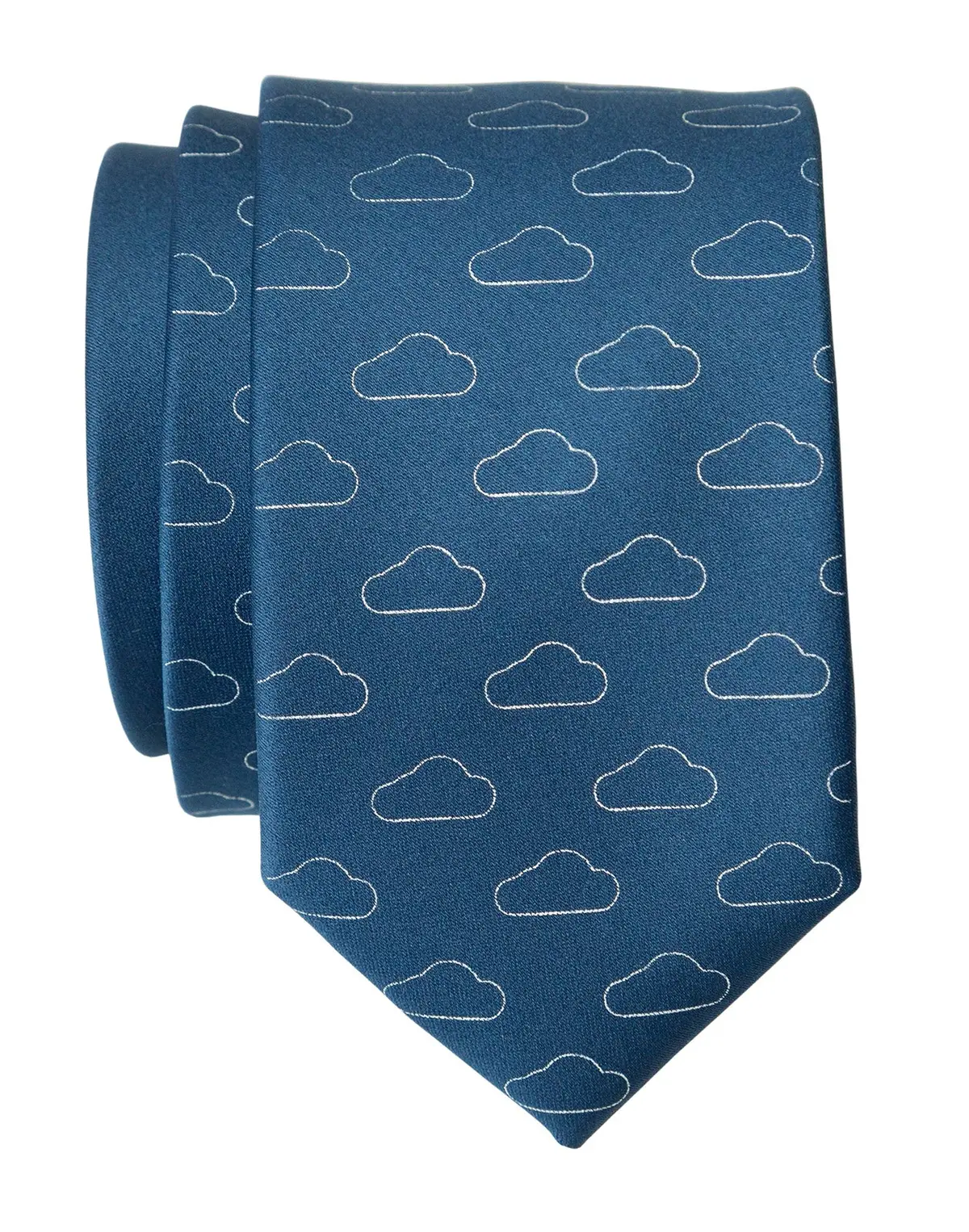 Cloud Pattern Necktie – Partly Cloudy Design for Men - Image 12