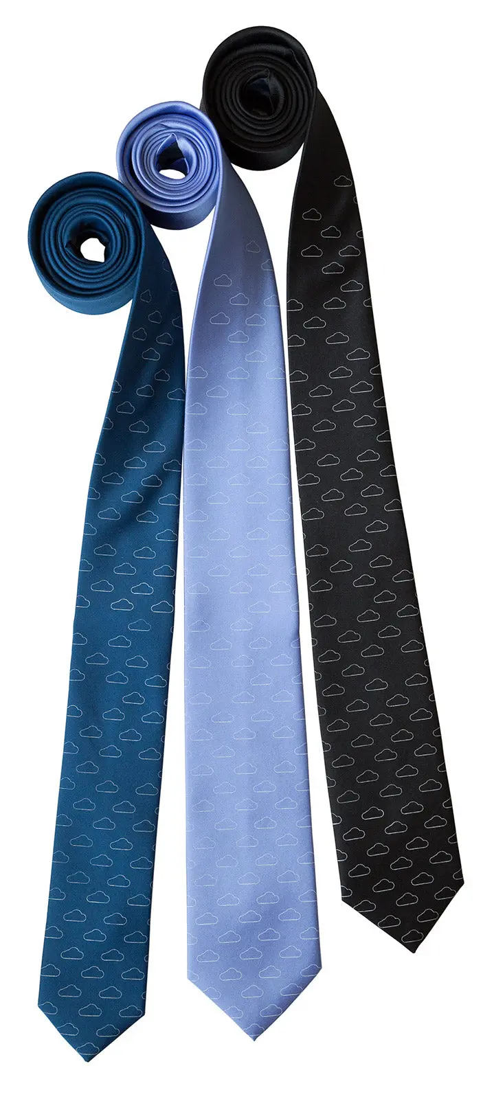 Cloud Print Necktie, Partly Cloudy Print Tie 4