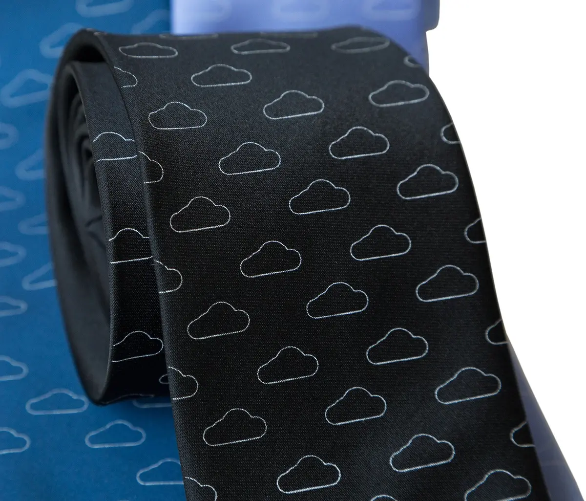 Cloud Print Necktie, Partly Cloudy Print Tie 5