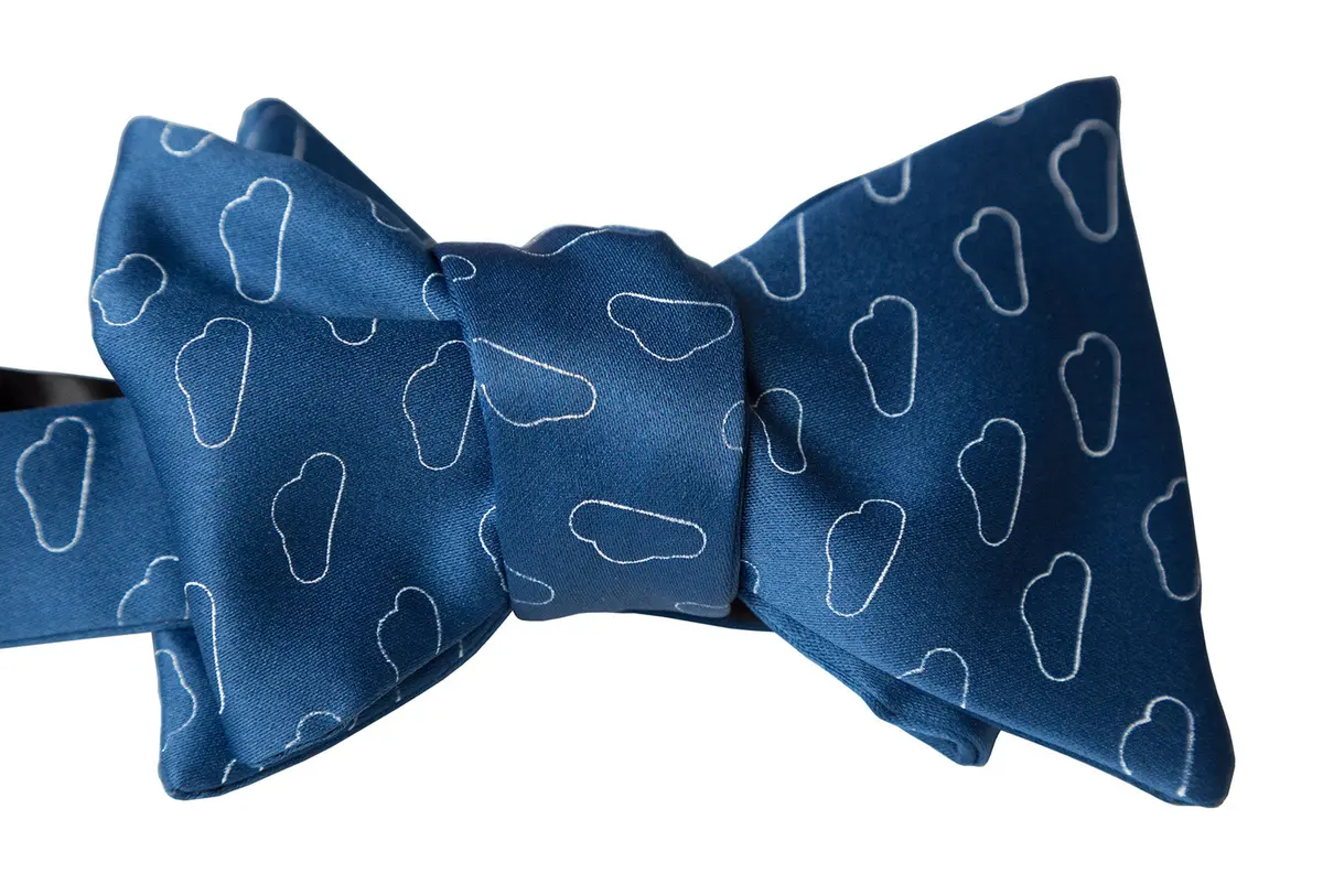 Partly Cloudy Bow Tie, Cloud Pattern Tie 3